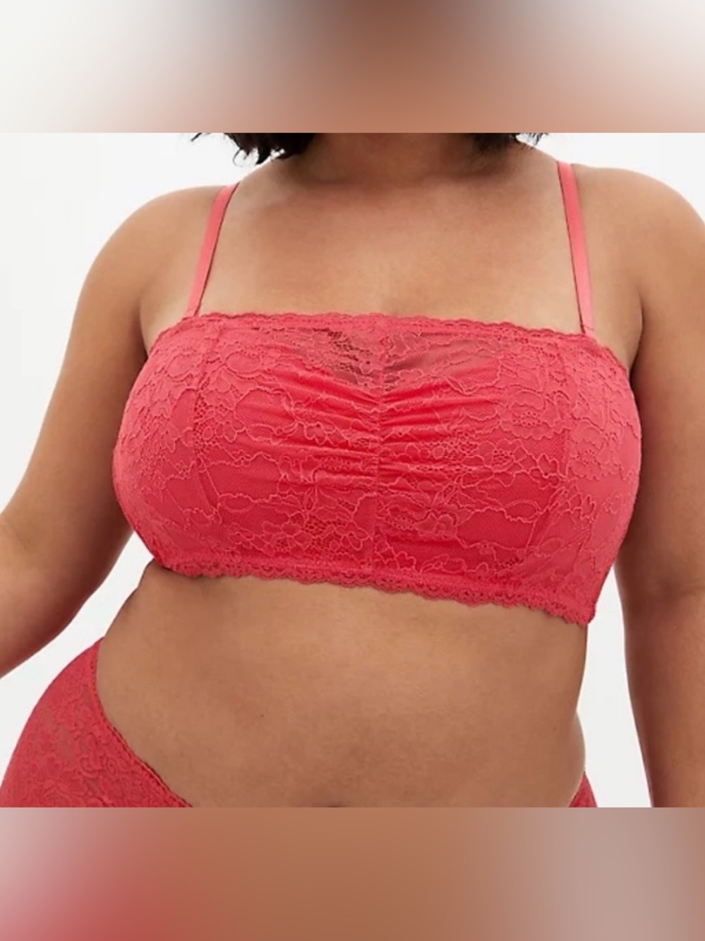 Tearberry (pink) Lace Bandeau Bralette - Women Intimates & Sleepwear